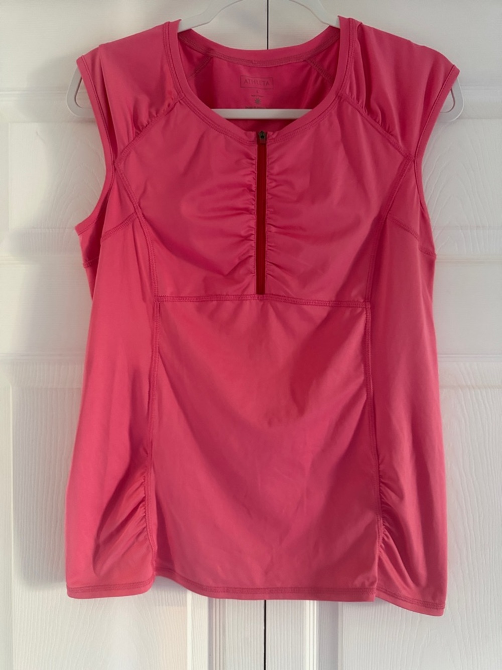 Athleta Pink Intrepid Cap Sleeve Sun Shield Top - Size Large